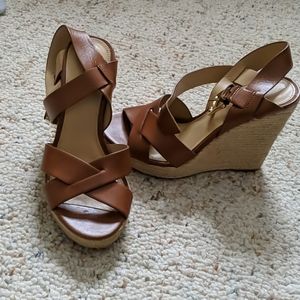 Michael Kors brown wedge shoes 6.5